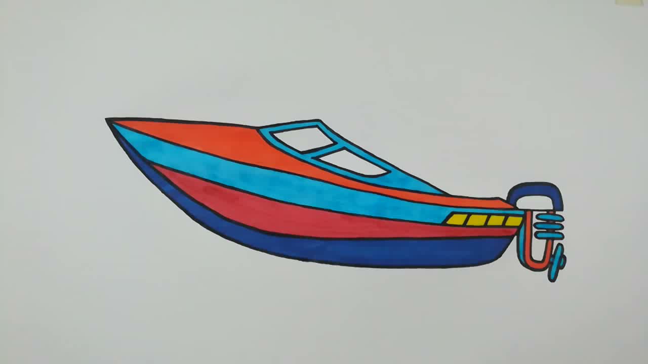 How to Draw Speed Boat Step by Step l Easy Drawing 